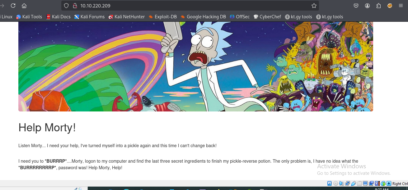 web server's homepage