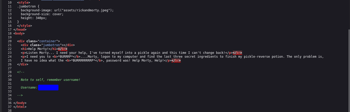 source code revealing the username