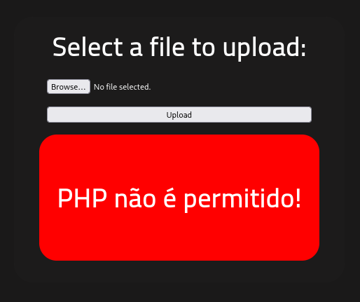 failed PHP upload error message